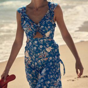 DOEN Amoretta Dress -- Azure Hollyhock Hills XS